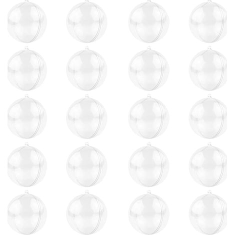 Boules de Noël Transparentes 6cm Boules de Noël en Plastique à Remplir Decoration pour Sapins de Noël (1/5)