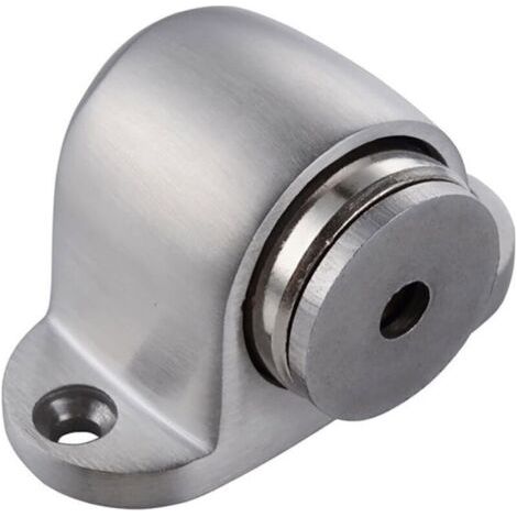 Butée de Porte Magnétique Montée au Sol en Métal Brossé Argent