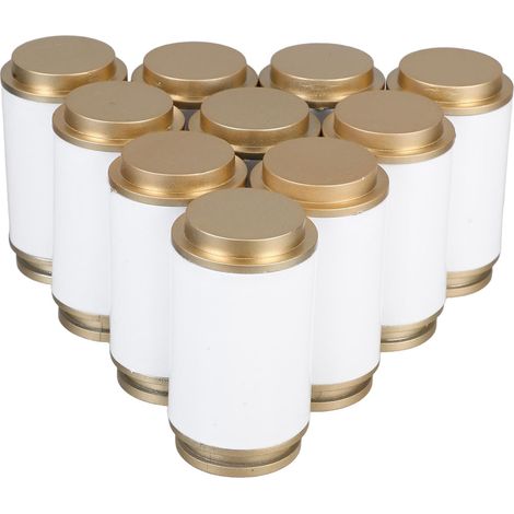 de 10 Embouts Dcoratifs Blancs pour Tringle Rideaux Diamtre (1/5)