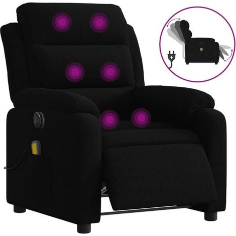 Chaise de massage électrique en velours noir – Siège massant avec chauffage, 3 modes de massage, réglage de l’inclinaison et fonction mémoire – Pour salon ou bureau (1/5)