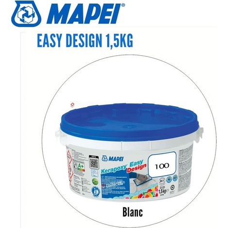 Mapei – Joint époxy pour carrelage et mosaïques de verre – Résistant aux acides – Application facile – Largeur de joint 1 à 15 mm – Couleur 100 blanc – 1,5 kg