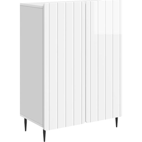 Credenza Bianco Lucido 66 x 34,5 x 92 cm Legno ingegnerizzato vidaXL