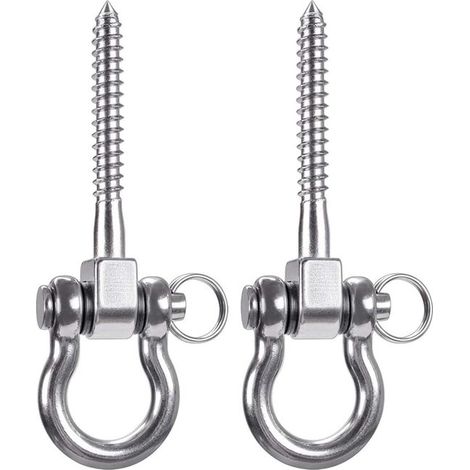 2 ganchos de techo，12 cm，acero inoxidable，gancho para columpio para vigas de madera (1/5)