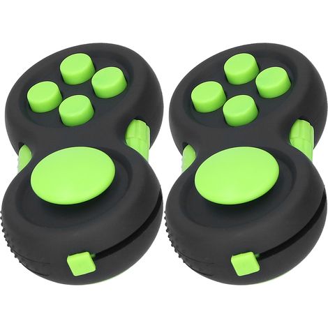 Lot de 2 coussinets de massage pour la peau, jouet anti-stress et anxiété pour les doigts, cadeau pour enfants et adultes (noir et vert) (1/5)