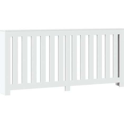 Cache-radiateur blanc 175x20x82 cm bois d'ingénierie