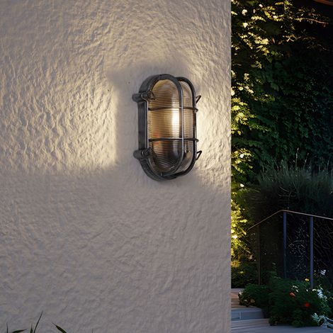 Outdoor Wall Lamp Silver Oval IP44 - Noutica
