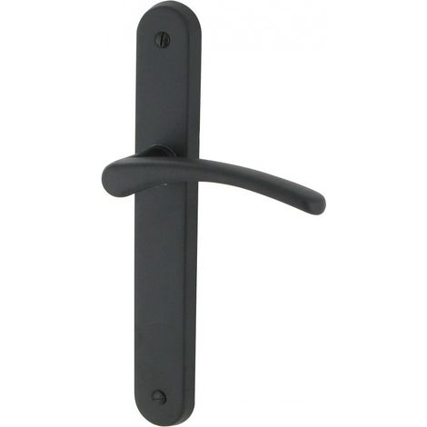 Conjunto de manija de puerta en placa Cluses DT2000 Aluminio negro mate pico de pato