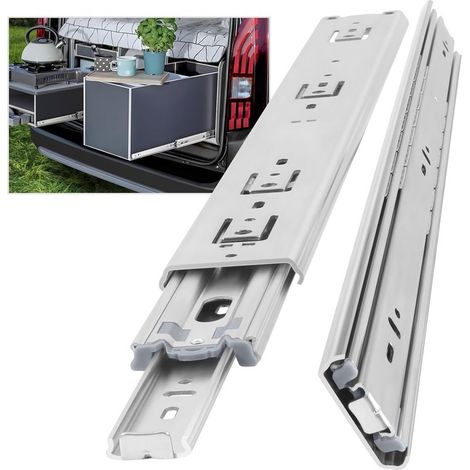 Heavy Duty Drawer Slide, Load Capacity Up to 68kg, Lockless, 800mm Extension, 1 Pair (2 Pieces) (1/5)