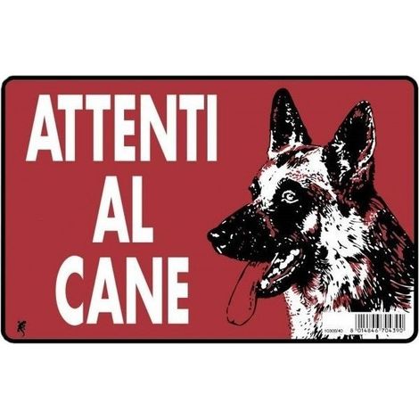 Panneau en plastique "attention au chien" rouge 20 x 30 cm