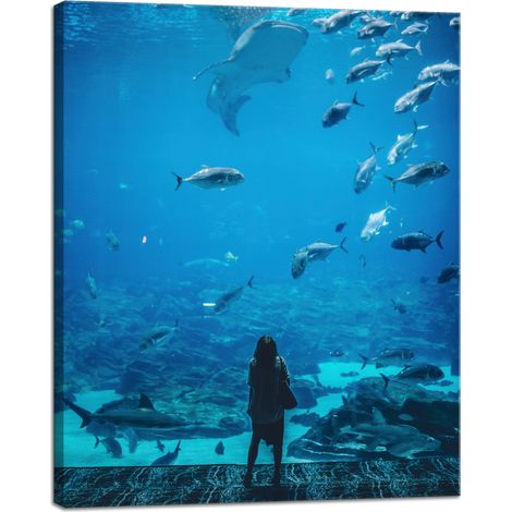Stampa su tela "People Aquarium" 40x50 cm