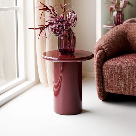 Sanna table d'angle Ø45cm bordeaux. (1/5)