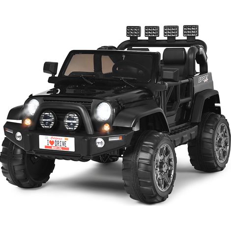 Auto elettrica a 2 posti con telecomando 2.4G 123 x 80 x 80 cm sicurezza ottimale atmosfera allegra PP nero 200014704