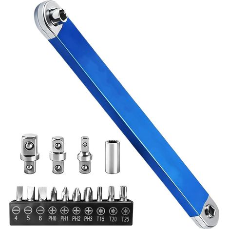 Clé à rallonge coudée, adaptateur fin 1/4 3/8, outil robuste pour espaces restreints, précision et confort d'utilisation, style moderne pour garage, accessoire pour professionnels, amateurs et technic (1/5)