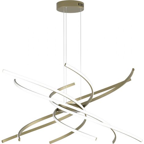 Sospensione Moderna Tornado Alluminio Oro Brunito Led 69W D.80Cm Luce Naturale (1/5)