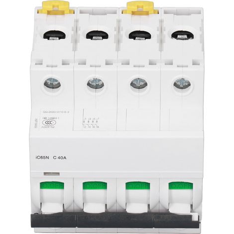 Disjoncteur 4P 40A C40A 400V pour Installation Électrique - Protection Basse Tension en Pa66 pour Rail DIN