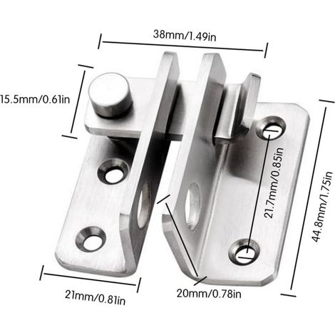 Porte Cadenas Petite Antivol Loquet,Acier Inoxydable Cadenas Verrou à Bascule Verrous de Porte de sécurité (1/3)