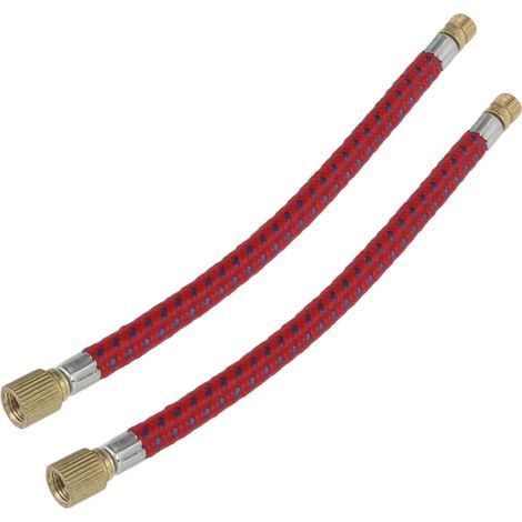 Pompe à vélo 2 pièces avec rallonge en nylon et cuivre de 16,6 cm, double valve pour chambres à air (1/5)
