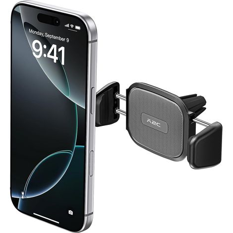 Support Téléphone Voiture Grille d’Aération, Design Compact Monobloc, Compatible avec Smartphones de 60-102 mm de Large et Jusqu’à 17 mm d’Épaisseur, Maintien Sûr avec Protection en Silicone (1/5)