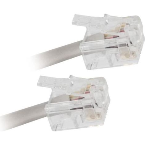 Cordon ADSL RJ11 Male vers Male Blanc 2m