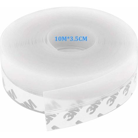 Guarnizione inferiore per porta Striscia sigillante in silicone per porte e finestre Trasparente per impermeabile, antivento, antipolvere, resistente agli insetti 10M x 3,5CM (1/5)