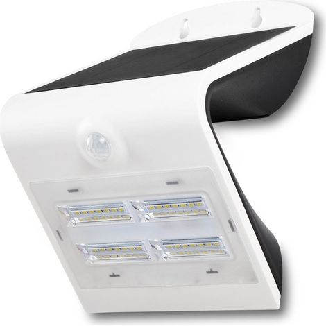 V-TAC VT-768 lampada da muro LED 3W con pannello solare e sensore di movimento corpo bianco IP65 - SKU 7523