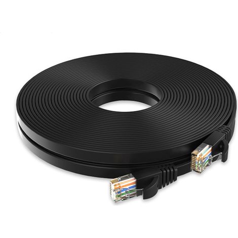 Cable Ethernet Cat6 - 4,5 m - 2000 MHz - S/FTP - Conector RJ45 Dorado - Para Router Modem PC Consolas - Negro (1/5)