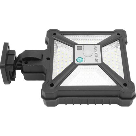 Lampadaire solaire à capteur 76LED, murale avec détecteur de mouvement, IP65 étanche extérieur pour jardin, cour, allée, certifié CE/RoHS/FCC, batterie intégrée incluse (V96 76LED) (1/5)
