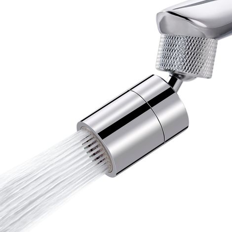 Aeratore per rubinetto a doppia funzione, aeratore girevole ad ampio angolo per lavello da cucina - accessorio spruzzatore girevole per lavello - filettatura interna da 55/64 pollici cromata (1/3)