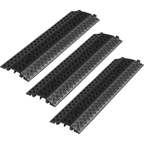 Rampe de Protection Câbles, Lot de 3, Passage de Câble au Sol, Canal 51 x 28 mm, Cache-câbles au Sol, Charge 7938 kg, Passe Câble pour Zones à Forte Circulation Piétonne, Intérieur, Extérieur (1/5)