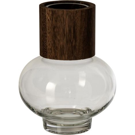 Vase Design en Verre "Nadia" 22cm Marron (1/4)