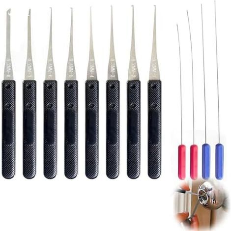 Kit Extraction Clés Cassées 12 Pièces - Acier Ressort Anti-Rouille - Serrures Auto Maison Bureau - Outils Serrurier Précision (1/5)