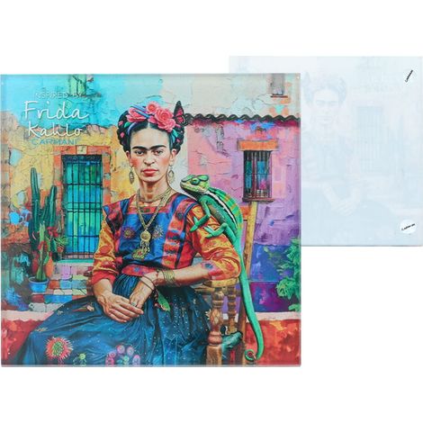 Carmani, posavasos de cristal de aproximadamente 11,5 x 11,5 cm inspirado en las pinturas de Frida Kahlo. (1/2)