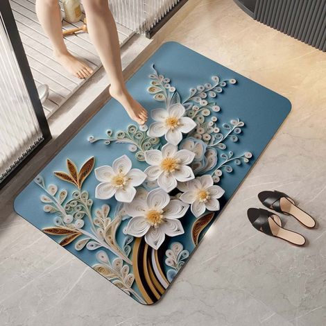 LAN Forêt de pins 5080cm Boue de diatomées améliorée Tapis de sol en terre de diatomées, tapis de salle de bain absorbant et antidérapant, tapis de toilette et de salle de bain pour la maison (1/4)