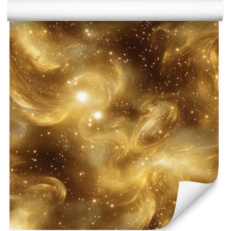 Papier peint aquarelle galaxie or, ocre et rouille 50x1000 cm (1/5)