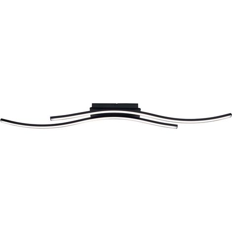 Deckenleuchte Deckenlampe Flurleuchte satiniert 1 flammig schwarz LED L 96 cm