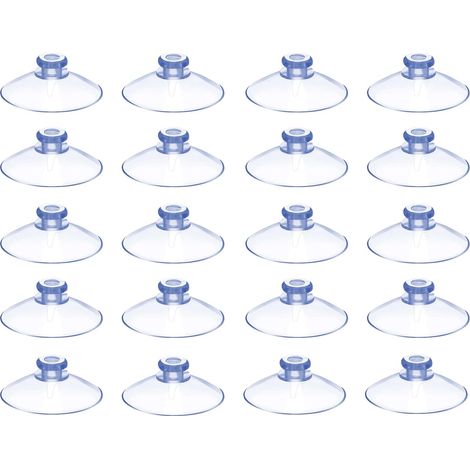 Cup20 pcsMini CupSize 20MMCup Transparent a Strong adhesion for Surface Lisse-Petite Cup in Plastic PVC without Hooks (20 MM, 20) (1/5)