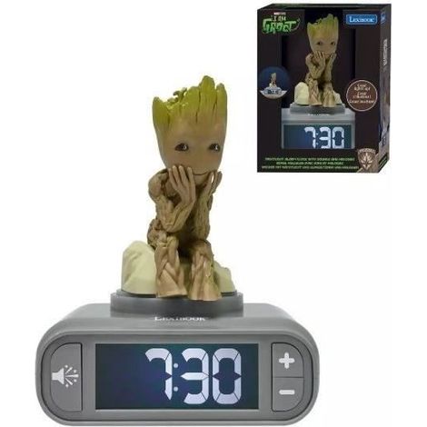 Lexibook Réveil avec veilleuse Groot marron rouge 3D (1/4)