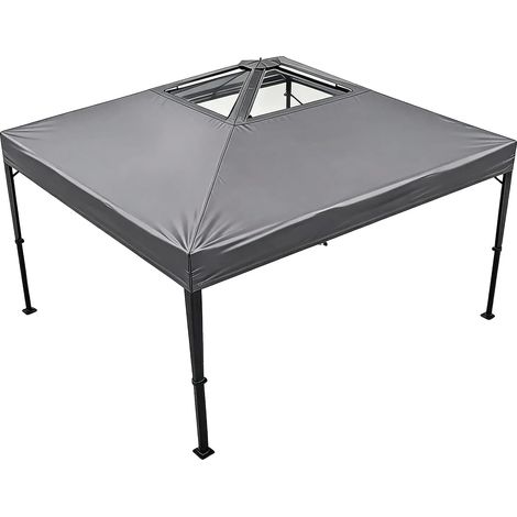 Tente Gazebo, Auvent Imperméable, Montage Sans Outils, Gris (1/2)