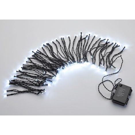 Luci di Natale 100 Led Bianco Freddo. IP44. Funzionamento 3 batterie AA (non incluse) (1/7)