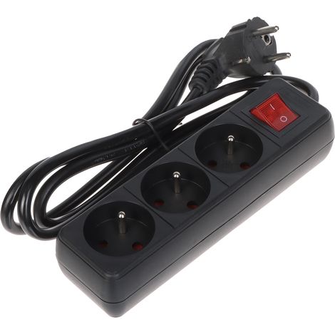 Steckdosenleiste PR-1.5M-3G-SW/B (3 Steckdosen) 1,3 m