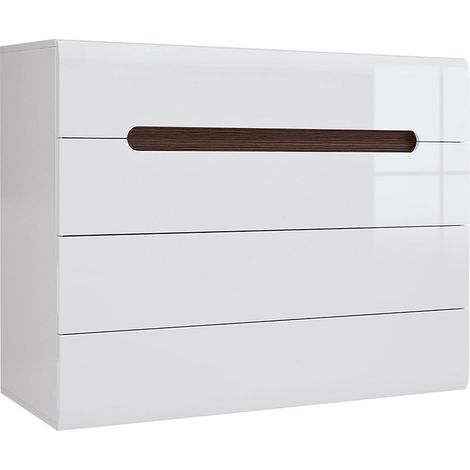 Cómoda 4 cajones Darrel Blanco lacado y Madera (1/4)