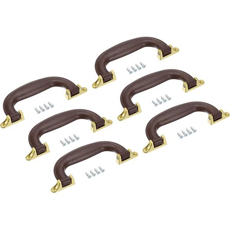 Luggage Handles, 6pcs 155mm / 6.1 Inch PU Leather Pull Handles for Suitcase, Case, and Toolbox, Wine Red (1/5)