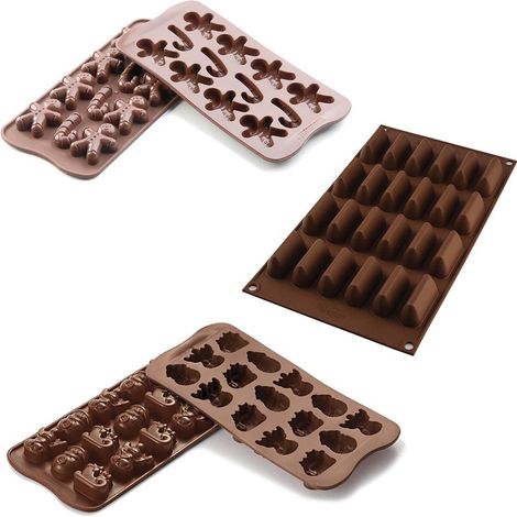 Silikomart - SET CHOCO WINTER, MR GINGER, CHOCO GIANDUIA - STAMPI IN SILICONE EASY CHOC