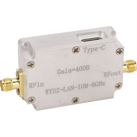 Préamplificateur RF Haute Précision 40DB Gain 10M-6GHz pour Récepteur Radio FM, Amplificateur Faible Bruit (LNA) (1/5)