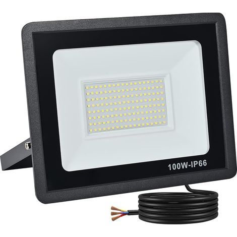 Outdoor LED floodlight, IP66 waterproof security lighting for garden, garage, yard, parking lot (cool white light, 100W) (1/5)