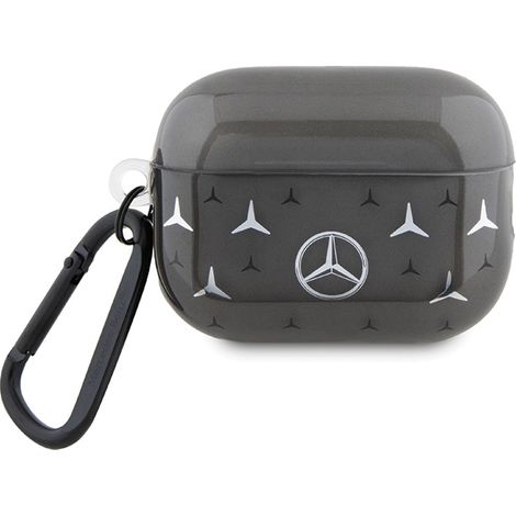 Cover per AirPods Pro 2 (2022/2023) Mercedes MEAP28DPMGS, nera/nera con motivo a stelle grandi (1/4)
