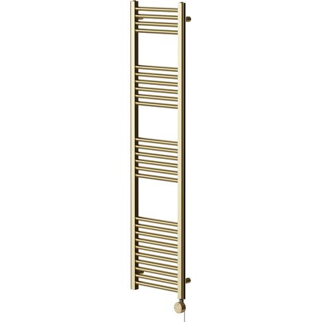Pizarro Colore Brushed Brass 1600mm x 400mm Straight Digital Thermostatic Electric Heated Towel Rail (1/5)