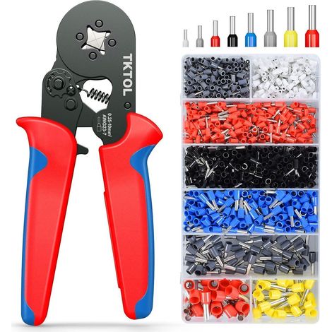 Crimpzange Aderendhülsen Set 0,25-10 mm² mit 1200 Stück und Sortierbox (1/5)