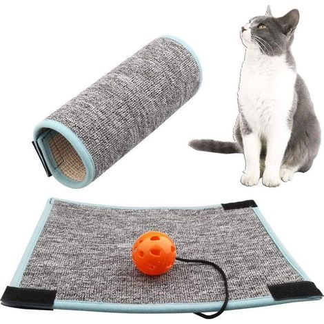 Grattoir Chat Tapis, Tapis Anti Rayures pour Chat, Jouet de Soins pour Griffes de Chat Anti Dérapant, pour Griffes de Meulage de Chaton, la Protection des Tapis et Canapés-Fei Yu (1/5)