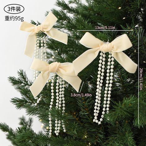 Weihnachtsdekorationen, Perlenschleifen, Christbaumschmuck, Weihnachtsfensterdekorationen